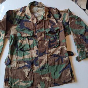 US Army BDU Jacket Mens Medium Short Woodland Camo Ripstop Hot Weather USGI Coat
